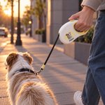 Personalisierte Hundeleine mit Foto & Namen | 3 m reflektierendes Gurtband | Rollleine | Hundezubehör | Geschenk für Herrchen & Frauchen