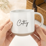 Personalisierte, mehrfarbige Keramik-Kaffeetasse (12 oz) mit Keksmuster und Namensgravur – für das Homeoffice, als Geburtstagsgeschenk für Familie, Freunde und Kollegen