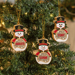 Personalised Nutcracker Snowman LED Light Wooden Christmas Ornament with Name Christmas Tree Stocking Decor Winter Holiday Party Gift for Family Kids