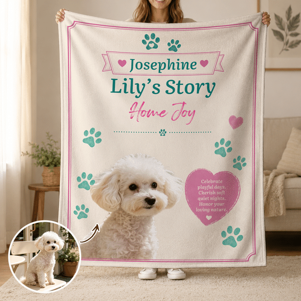 Couverture moelleuse personnalisée multicolore avec photo de votre animal de compagnie et son nom – Objet de décoration d’intérieur, cadeau d’anniversaire ou de fête pour les propriétaires d’animaux d