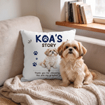 Personalized Watercolor Pet Photo Paw Print Cozy Throw Pillow Cover with Name and Text Home Decor Birthday Christmas Gift for Pet Owners Pet Lovers