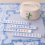 Personalised Portable Secret Garden Mahjong Tile with Initial Bamboo Bag Birthday Anniversary Gift for Mahjong Lovers Mahjong League Member