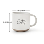 Personalisierte, mehrfarbige Keramik-Kaffeetasse (12 oz) mit Keksmuster und Namensgravur – für das Homeoffice, als Geburtstagsgeschenk für Familie, Freunde und Kollegen