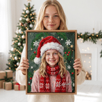 Personalized Christmas Theme Snowflake Photo Canvas Prints with Name Home Decor Ship from USA Christmas Birthday Gift for Family Friends