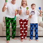 Personalized Multicolour Ball Volleyball Hockey Football Soft Drawstring Pajama Pants with Name Birthday Gift for Woman Man Kid Sports Enthusiast 2