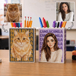 Personalised Watercolor Cartoon Photo Building Blocks Brick Pen Holder with Name Daily Use Desk Decor Birthday Gift for Kid