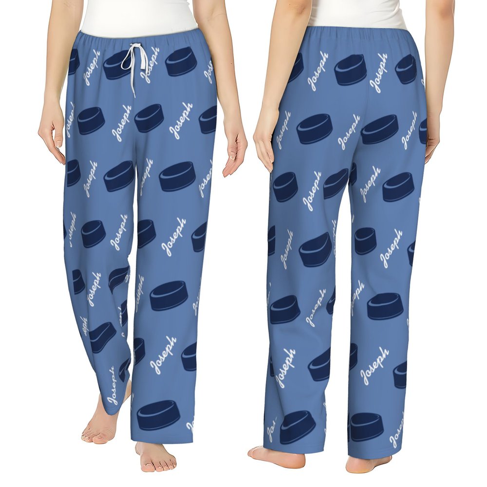 Personalized Multicolour Ball Volleyball Hockey Football Soft Drawstring Pajama Pants with Name Birthday Gift for Woman Man Kid Sports Enthusiast 5