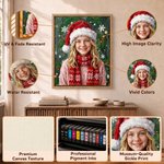 Personalized Christmas Theme Snowflake Photo Canvas Prints with Name Home Decor Ship from USA Christmas Birthday Gift for Family Friends