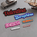 Personalised Multicolour 3D Effect Acrylic Waterproof Car Emblem Badge with Text Car Decor Birthday Gift for Car Owners Family Friends