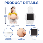 Personalised Funny Face Photo Squishy Belly Acrylic Fridge Magnet with Name and Text Home Decor Birthday Christmas Gift for Father Husband Man