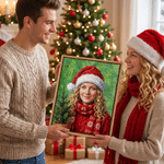 Personalized Christmas Theme Snowflake Photo Canvas Prints with Name Home Decor Ship from USA Christmas Birthday Gift for Family Friends