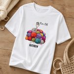 Personalized Cute Yarn Ball I'm OK T‑shirt Sweatshirt Hoodie with Name Daily Weekend Getaway Wear Birthday Gift  for Knitting Lovers Crafters