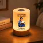 Personalized 3D-Effect Artwork Cartoon Reader Photo Rechargeable Touch Control LED Night Light with Name Birthday Gift for Friends Bookworms Kids