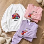 Personalized Cute Yarn Ball I'm OK T‑shirt Sweatshirt Hoodie with Name Daily Weekend Getaway Wear Birthday Gift  for Knitting Lovers Crafters