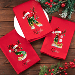 Personalised Christmas String Lights Metallic-Style Initial Quick-Absorbing 100% Cotton Napkin with Name Table Decor Christmas Holiday Gift for Friend
