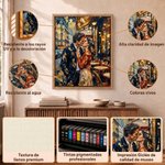 Impresión en lienzo personalizada estilo pintura al óleo foto de pareja y nombre decoración del hogar regalo de aniversario para parejas