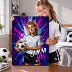 Personligt canvastryck i graffitistil med bollsport och namn som cool inredning och födelsedagspresent till sportentusiast 2