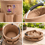 Personalised Cartoon Character Birth Flower Waterproof Gardening Tool Bag with Name Retirement Birthday Gift for Mother Gardening Lovers