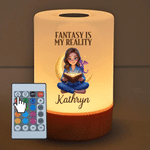 Personalized 3D-Effect Artwork Cartoon Reader Photo Rechargeable Touch Control LED Night Light with Name Birthday Gift for Friends Bookworms Kids