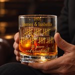 Personalized 3D-Effect Artwork 1-100 Anniversary Counting 10 oz Whisky Glass with Names and Year Daily Use Anniversary Gift for Couple