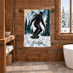 Personalised Ski Silhouette Quick-Drying Microfiber Sports Towel with Name Outdoor Activity Use Ski Trip Birthday Gift for Ski Lovers