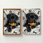 Personalized Oil Painting Style Sleeping Pet Photo Canvas Prints with Name Home Decor Ship from USA Christmas Birthday Gift for Pet Lovers