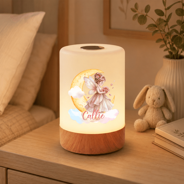 Veilleuse LED personnalisée « Nuage coloré » avec motif de fleur de naissance et touche féérique, avec prénom – Décoration de chambre d’enfant ou de chambre de bébé – Cadeau d’anniversaire pour les en