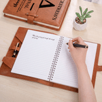 Personalized Great Things Birth Flower Initial PU Leather A5 Notebook Cover with Name Daily Travel Use Birthday Christmas Gift for Women Friends
