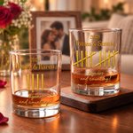 Personalized 3D-Effect Artwork 1-100 Anniversary Counting 10 oz Whisky Glass with Names and Year Daily Use Anniversary Gift for Couple