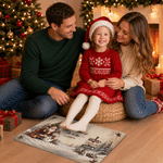 Personalized Santa Snow Scene Anti-Slip Doormat with Text Year and Name Home Decor Christmas Housewarming Gift for Family Parent