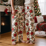 Pantalones de pijama de felpa suave personalizados con la flor del mes de nacimiento, bolsillo con el nombre y cordón ajustable; para uso diario, regalo de cumpleaños para familiares y amigos