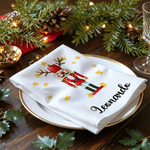 Personalized Christmas Nutcracker Reusable Napkin with Name Holiday Table Decor Christmas Gift for Family Friends