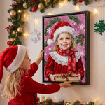 Personalized Christmas Theme Snowflake Photo Canvas Prints with Name Home Decor Ship from USA Christmas Birthday Gift for Family Friends
