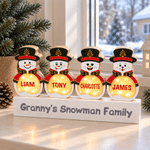 Personalised Nutcracker Snowman LED Light Wooden Christmas Ornament with Name Christmas Tree Stocking Decor Winter Holiday Party Gift for Family Kids