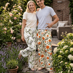 Pantalones de pijama de felpa suave personalizados con la flor del mes de nacimiento, bolsillo con el nombre y cordón ajustable; para uso diario, regalo de cumpleaños para familiares y amigos