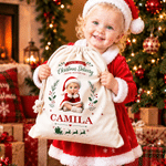 Personalized 3D-Effect Artwork Cartoon Character Photo Drawstring Christmas Gift Bag with Name Christmas Party Gift for Boys Girls