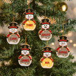 Personalised Nutcracker Snowman LED Light Wooden Christmas Ornament with Name Christmas Tree Stocking Decor Winter Holiday Party Gift for Family Kids