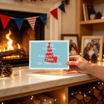 Personalized Long Distance US State Double-Sided Greeting Card with Family Name Housewarming Christmas Gift for Family Friends