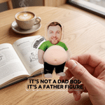 Personalised Funny Face Photo Squishy Belly Acrylic Fridge Magnet with Name and Text Home Decor Birthday Christmas Gift for Father Husband Man