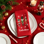 Personalized Christmas Nutcracker Reusable Napkin with Name Holiday Table Decor Christmas Gift for Family Friends