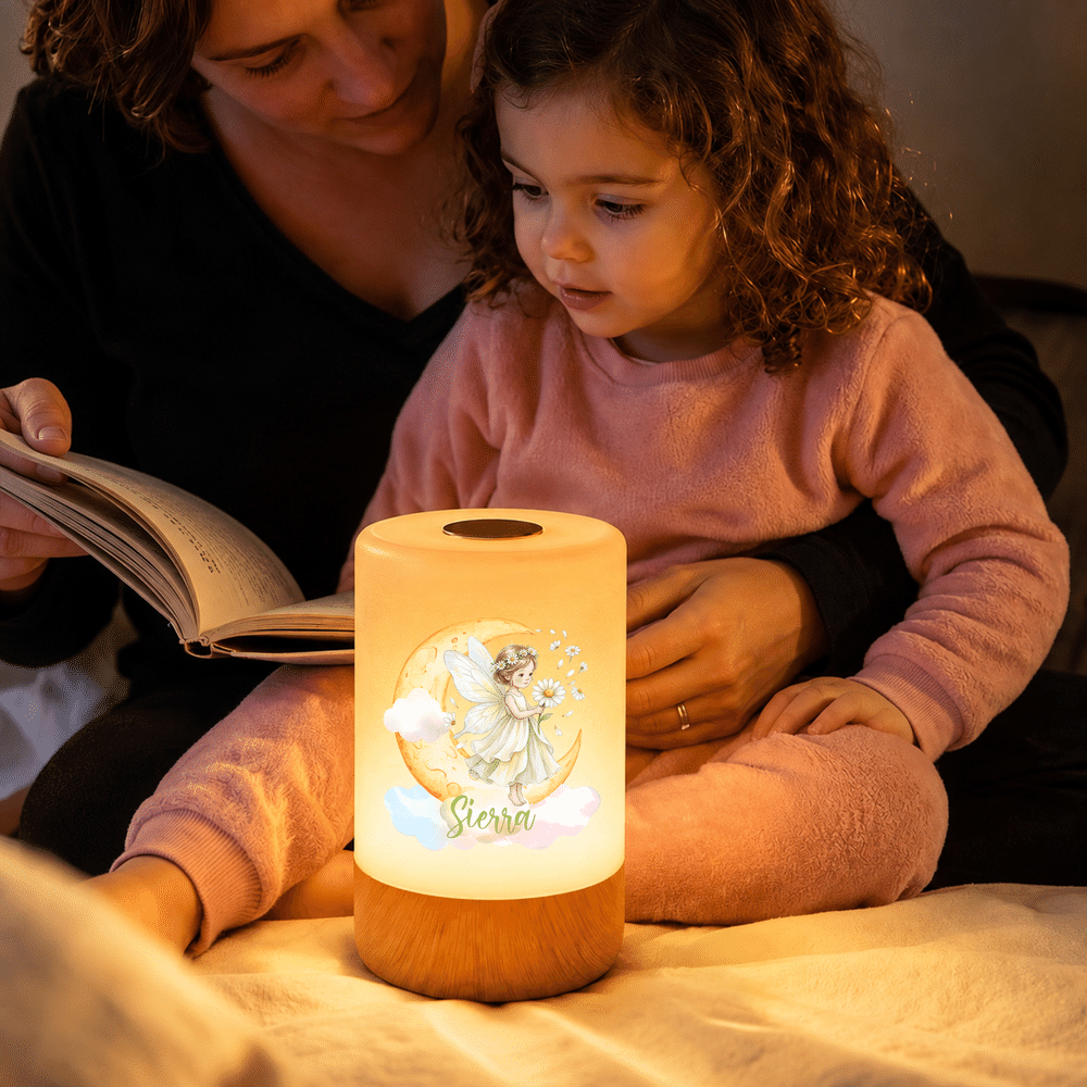 Luz nocturna LED personalizada con diseño de nube de colores, flor de nacimiento y toque de hadas, con control táctil, para dormitorio o habitación infantil; regalo de cumpleaños para niños, amigos y  5