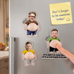 Personalised Funny Face Photo Squishy Belly Acrylic Fridge Magnet with Name and Text Home Decor Birthday Christmas Gift for Father Husband Man
