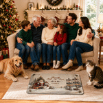 Personalized Santa Snow Scene Anti-Slip Doormat with Text Year and Name Home Decor Christmas Housewarming Gift for Family Parent