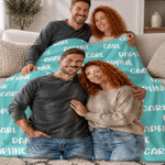 Personalized Oil Painting Style Couple Photo Soft Throw Blanket with Name Anniversary Birthday Gift for Couple Girlfriend Boyfriend