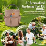 Personalised Cartoon Character Birth Flower Waterproof Gardening Tool Bag with Name Retirement Birthday Gift for Mother Gardening Lovers