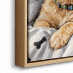 Personalized Oil Painting Style Sleeping Pet Photo Canvas Prints with Name Home Decor Ship from USA Christmas Birthday Gift for Pet Lovers