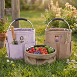 Personalised Cartoon Character Birth Flower Waterproof Gardening Tool Bag with Name Retirement Birthday Gift for Mother Gardening Lovers