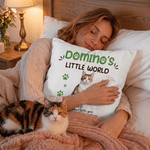 Personalized Watercolor Pet Photo Paw Print Cozy Throw Pillow Cover with Name and Text Home Decor Birthday Christmas Gift for Pet Owners Pet Lovers
