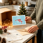 Personalized Long Distance US State Double-Sided Greeting Card with Family Name Housewarming Christmas Gift for Family Friends