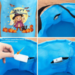 Personalized Pumpkin Ghost Bat Cartoon Character Photo LED Light Bucket Bag with Name Halloween Trick or Treat Gift for Children